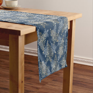 Elegant Gold Christmas Three Pattern Short Table Runner