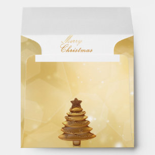 Elegant Gold Christmas Tree Envelopes