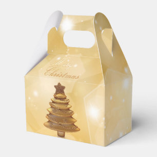 Elegant Gold Christmas Tree Favor Box