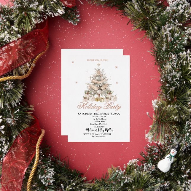 Elegant Gold Christmas Tree Holiday Party  (Insitu)