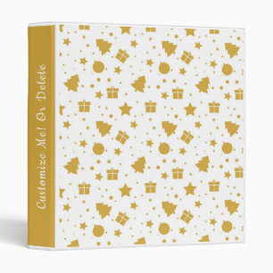Elegant Gold Christmas Tree Holiday Personalized Binder