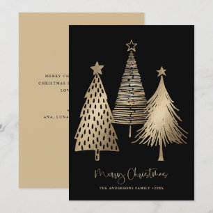 Elegant Gold Christmas Tree Non Photo Holiday Card