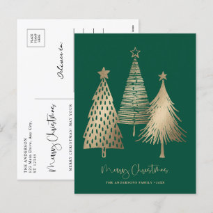 Elegant Gold Christmas Tree Non Photo  Holiday Postcard