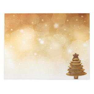 Elegant Gold Christmas Tree Notepad