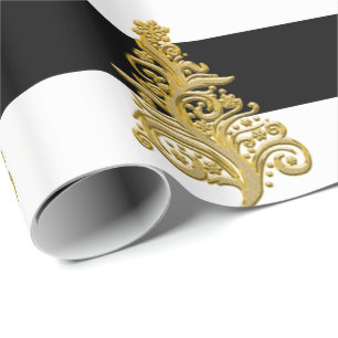 Elegant Gold Christmas Tree pattern Wrapping Paper