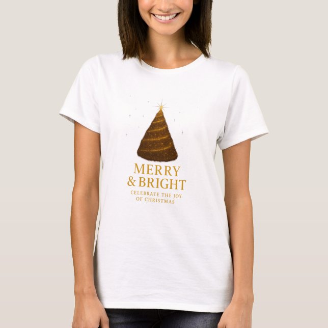 Elegant Gold Christmas Tree Women's T-Shirt (Front)