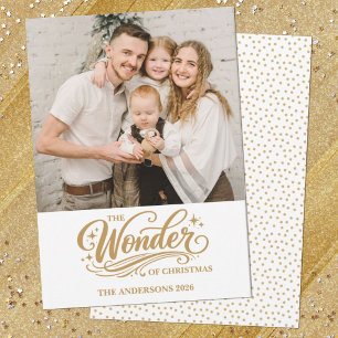 Elegant Gold Christmas Typography Overlay Photo Holiday Card