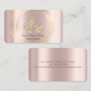  Elegant Gold Circles Broom Vacuum cleaner Business Card