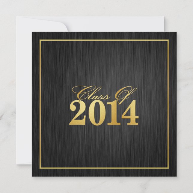 Elegant "Gold" Class of 2014 Graduation Invitation (Front)