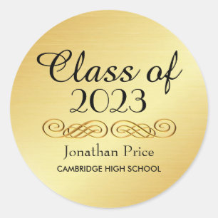 Elegant Gold Class of Graduation Envelope Seals