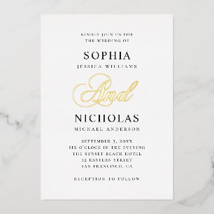 Elegant gold classic calligraphy script wedding