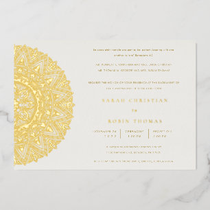 Elegant Gold Classic Ornate Mandala Wedding Invite