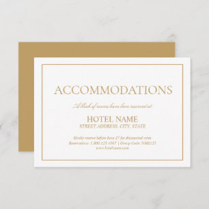 Elegant Gold Classic Script Accommodations Enclosure Card