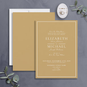 Elegant Gold Classic Script Wedding Invitation