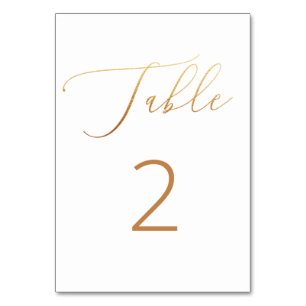 Elegant gold classic wedding. Simple script Table Number