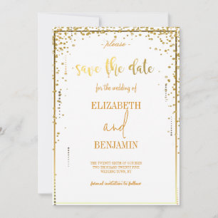 Elegant gold classy minimalist save the date