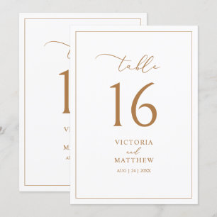 Elegant Gold Clean Minimalist Table Number