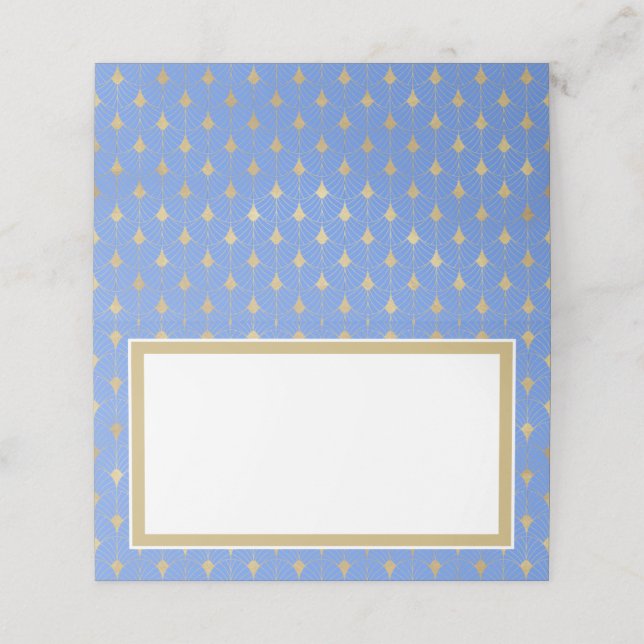 Elegant Gold Coloured Art Deco Pattern Wedding Place Card (Outside Unfolded)