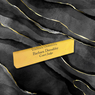 Elegant Gold Coloured Court Judge Nameplate