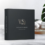 Elegant Gold Conch Shell Binder<br><div class="desc">Keep track of your appointments, customer data and more with this island chic binder. Design features two lines of custom text in classic white lettering on a soft black background adorned with a tropical conch shell illustration in faux gold foil. Add additional custom text to the spine. Mini size also...</div>
