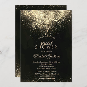 Elegant Gold Confetti Bridal Shower Invitation