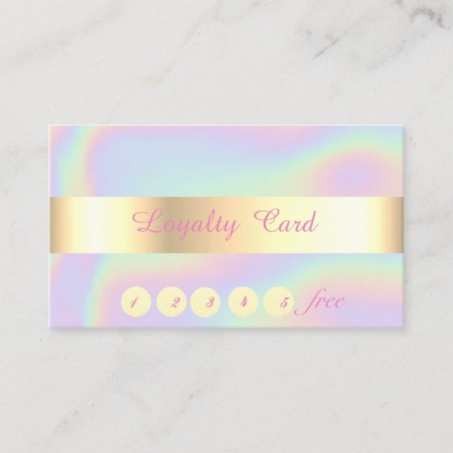 Elegant ,Gold, Confetti, Holographic  Loyalty Card (Front)