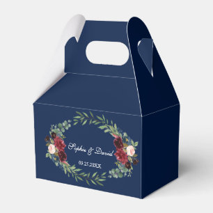 Elegant Gold Confetti Love Burgundy Wedding Favor Box