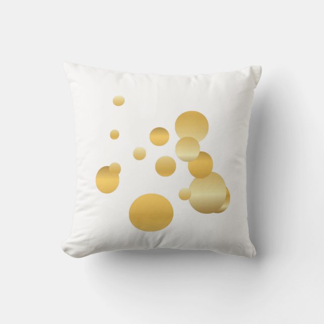 Elegant Gold Confetti Modern Design White Colour Throw Pillow (Front)