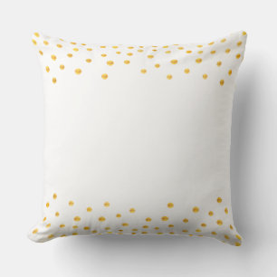 Elegant Gold Confetti on White Throw Pillow