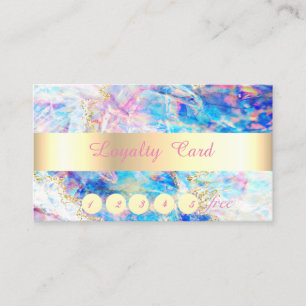 Elegant ,Gold, Confetti,Opal Holographic  Loyalty Card