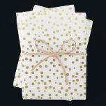 Elegant Gold Confetti Pattern Wedding Wrapping Paper Sheet<br><div class="desc">Wedding gift-giving in a faux gold confetti pattern makes an awesome presentation.  Ideal for newlyweds,  bridal showers,  wedding showers,  new homes,  engagement showers,  and more.</div>