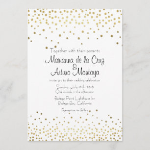Elegant Gold Confetti Wedding Invitation
