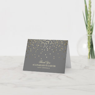 Elegant Gold Confetti Wedding Thank You
