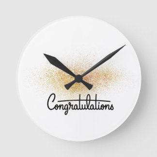 Elegant Gold Congratulations Wall Clock for Gradua