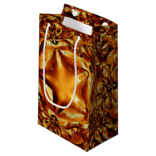 Élégant Gold Copper Christmas Star Chic Cadeau Sac