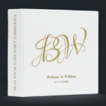 Elegant Gold Couples Monogram Initials Photo Album Binder<br><div class="desc">An elegant couple's monogram with single initials interlocking letters featuring the quote "Together is a beautiful place to be". Add your couple's first name initials, first names and date.</div>
