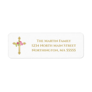 Elegant Gold Cross Gold Typography Adresse de reto