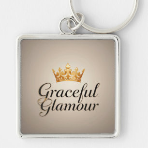 Elegant Gold Crown Emblem Keychain