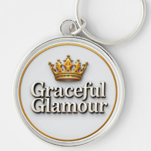 Elegant Gold Crown Emblem Keychain