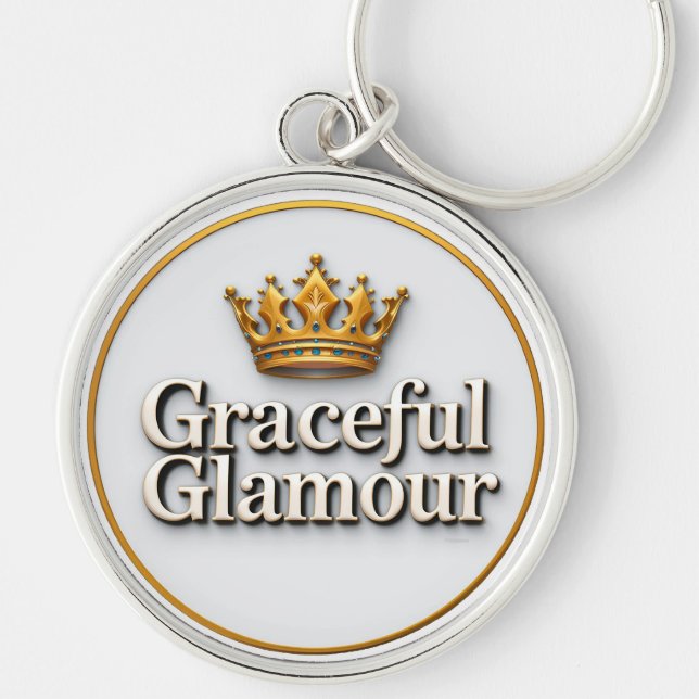 Elegant Gold Crown Emblem Keychain (Front)
