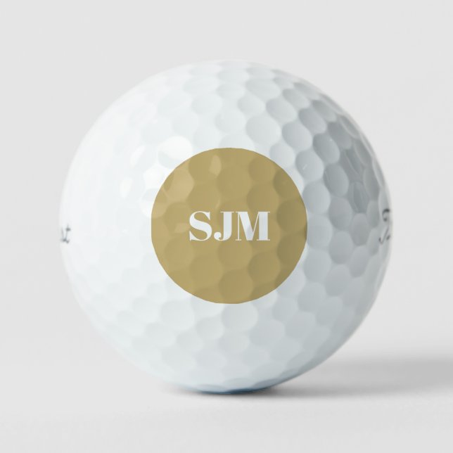 Elegant gold custom monogram initials Titleist  Golf Balls (Front)