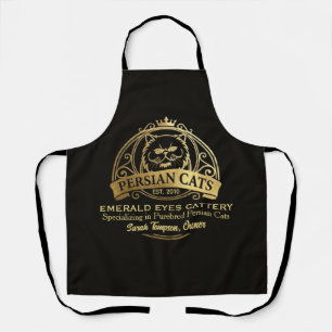 Elegant Gold Customizable Persian Cattery Owner Apron