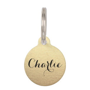 Elegant gold customized lost dog contact info pet tag