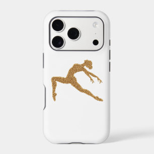Elegant Gold Dancer Silhouette White iPhone Case