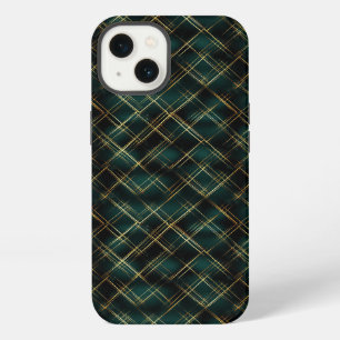 Elegant Gold & Dark Green Tartan Plaid Christmas  iPhone 13 Case