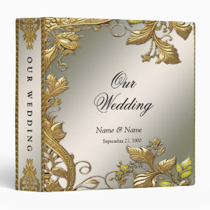 Elegant Gold Decorative Floral Album Binder