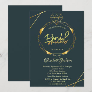 Elegant Gold Diamond Bridal Shower Invitation
