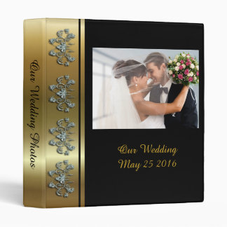 Elegant Gold Diamond Wedding Photo Album Binder