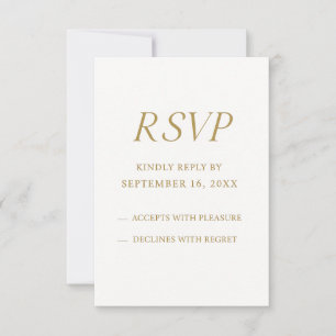 Elegant Gold Digital RSVP Card   Minimalist Weddin