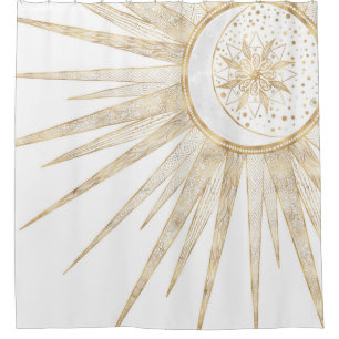 Elegant Gold Doodles Sun Moon Mandala Design
